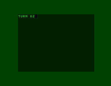 The Acorn Atom assembly caller after two accepted commands, showing TURN 02.