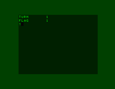 The faulty Acorn Atom caller after two accepted commands, still showing TURN 1.