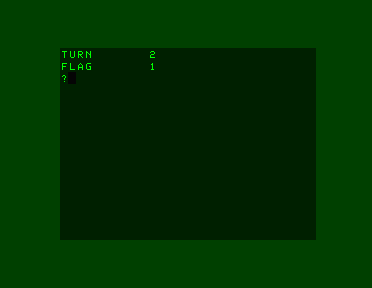 The working Acorn Atom caller after two accepted commands, showing TURN 2.