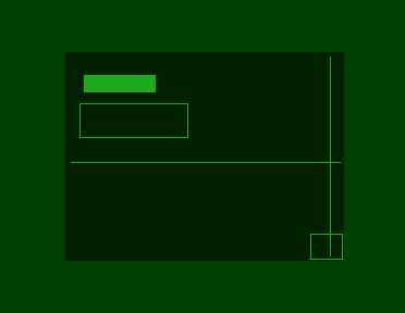 Native Acorn Atom output showing filled and outlined rectangles, horizontal spans and a vertical edge