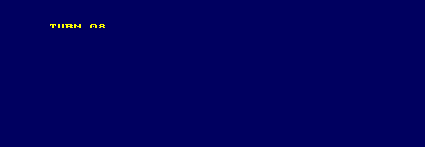 The Amstrad CPC assembly caller after two accepted commands, showing TURN 02.