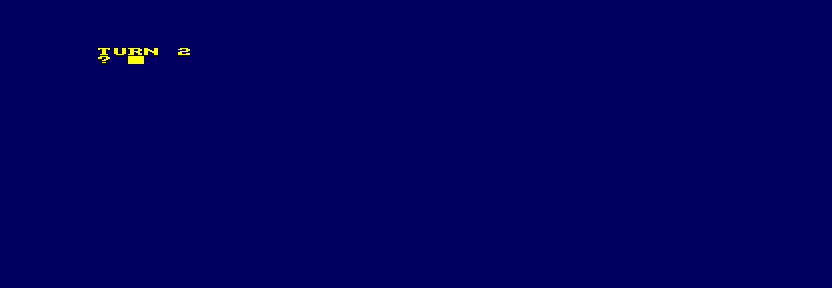 The working Amstrad CPC caller after two accepted commands, showing TURN 2.