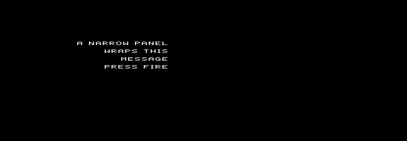 The custom message uses wider letter spacing in the narrow right-aligned panel.