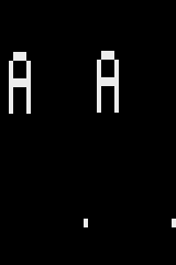 The left A has short erroneous horizontal edges at some band transitions; the repeated right A remains correct.