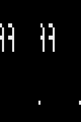 Both A glyphs have their first four playfield columns reversed while their remaining columns stay in place.