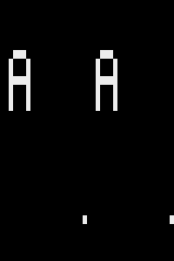 An original coarse A repeated across the Atari 2600 playfield, with a boundary cell at the bottom.