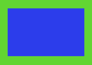The C64's screen surrounded by a solid green border.