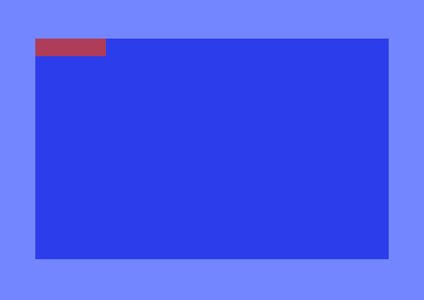 Two short red bars of blocks, one on the top row and one on the row below.