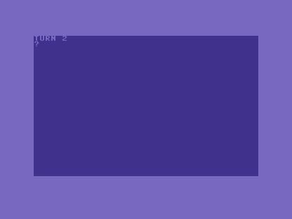 C64 BASIC caller after two accepted commands, showing TURN 2.