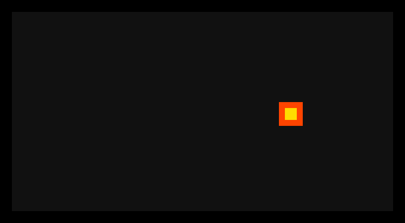 A near-black screen with the bob over to the right-hand side, partway along a path.