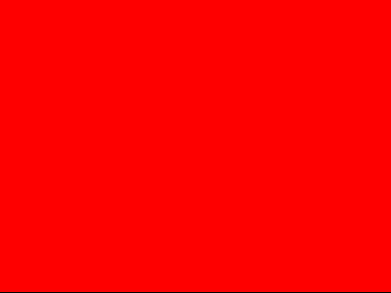 The Amiga screen filled with solid red.