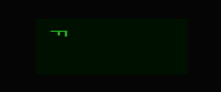 An original F glyph turned clockwise and drawn at four times its source size