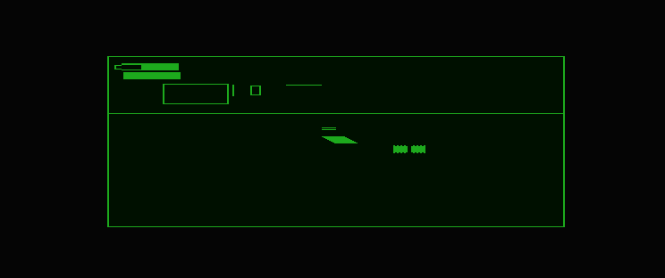 Dragon 32 output showing filled strips, thin and outlined boxes, bit-phase tests and a full-display border