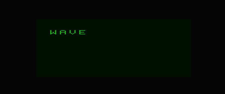 The repaired WAVE letters occupy separate sixteen-pixel cells.