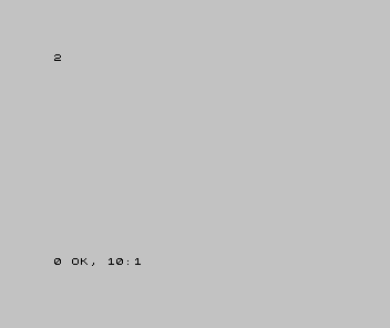 A Spectrum screen showing the number 2 printed below the program PRINT INT (5 / 2).