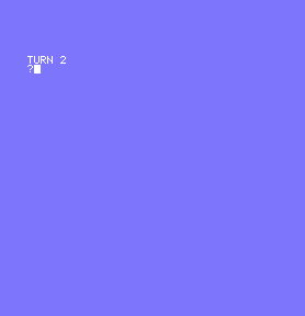MTX500 BASIC showing turn two after two accepted commands.
