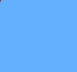 A small red heart in the top-left corner of a light-blue NES screen.