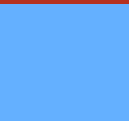 A solid red bar running the full width of the screen, along the top, on a light-blue field.