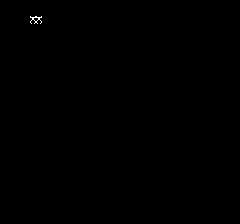 Oric Atmos native output showing two cells using the same replaced character picture