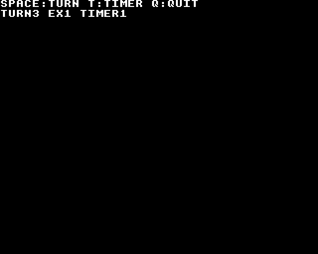 Native BBC Micro BASIC caller showing TURN 3, one automatic expiry and timing enabled.