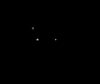 The ZX Spectrum example at its starting position, with the player, collectible and zero count.