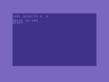 C64 BASIC shows two failed checks from the deliberate caller mistake.