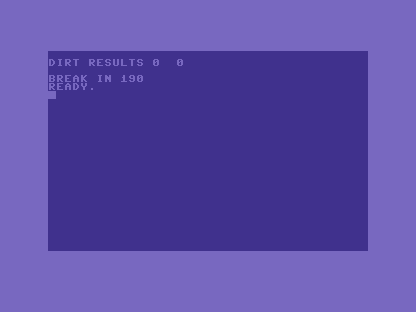 C64 BASIC shows two failed checks from the deliberate caller mistake.
