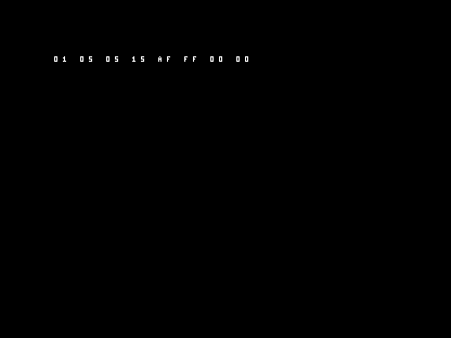 C64 shows the deliberate error row 01 05 05 15 AF FF 00 00.