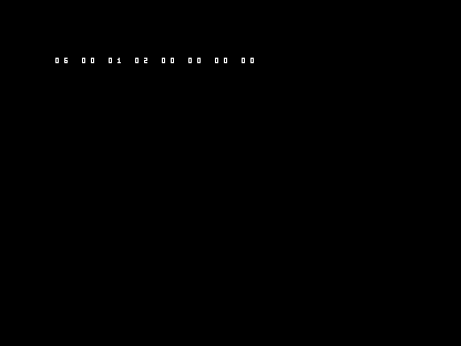 C64 shows the working diagnostic row 06 00 01 02 00 00 00 00.