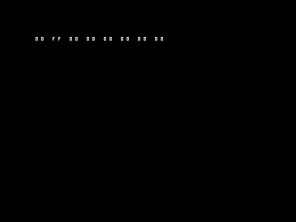 C64 shows the working diagnostic row 00 FF 00 00 00 00 00 00.