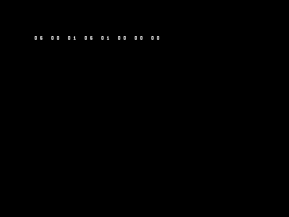 C64 shows the deliberate fault row 06 00 01 06 01 00 00 00.