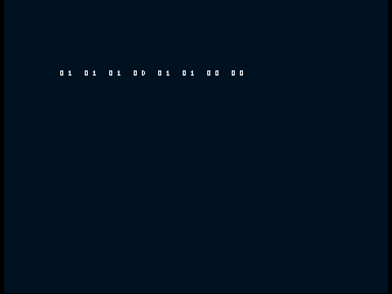 Amiga shows the working diagnostic row 01 01 01 0D 01 01 00 00.