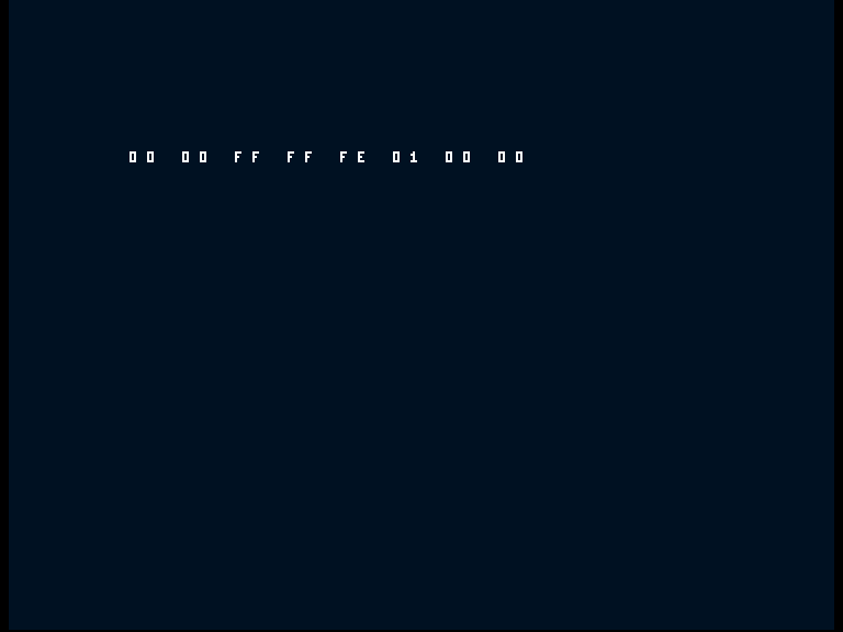 Amiga shows the working result 00 00 FF FF FE 01 00 00.