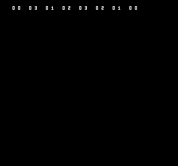 The NES caller shows 00 03 01 02 03 02 01 00 after a reset on resume.