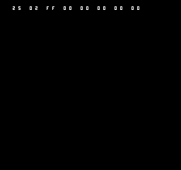NES shows the deliberate fault result 25 02 FF 00 00 00 00 00.
