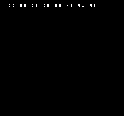 NES shows the deliberate error row 00 02 01 06 00 41 41 41.