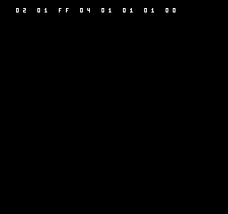 NES shows the deliberate error row 02 01 FF 04 01 01 01 00.