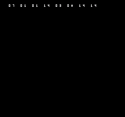 NES shows the working diagnostic row 07 01 01 14 03 0A 14 14.