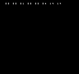 NES shows the deliberate error row 00 00 01 00 03 0A 14 14.