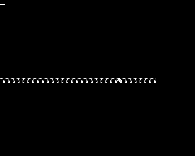 A small masked shape over a patterned band in BBC Micro MODE4