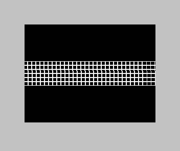 A tiled grid scrolling through a narrow band on the Spectrum bitmap