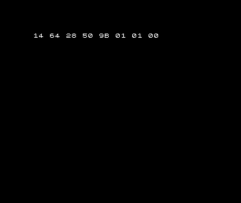 Spectrum shows the working diagnostic row 14 64 28 50 9B 01 01 00.