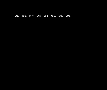 Spectrum shows the deliberate error row 02 01 FF 04 01 01 01 00.