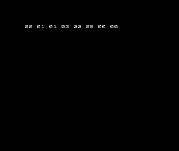 Spectrum shows the working diagnostic row 00 01 01 03 00 08 00 00.
