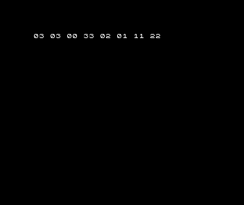 Spectrum shows the working result 03 03 00 33 02 01 11 22.