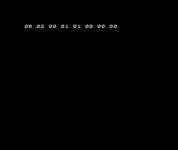 Spectrum shows the deliberate error row 0B 02 00 01 01 00 00 00.