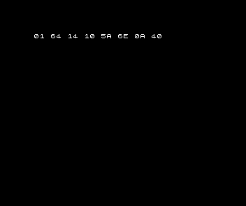 Spectrum shows the working diagnostic row 01 64 14 10 5A 6E 0A 40.