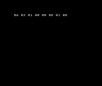 Spectrum shows the deliberate error row 02 03 01 00 00 06 01 00.
