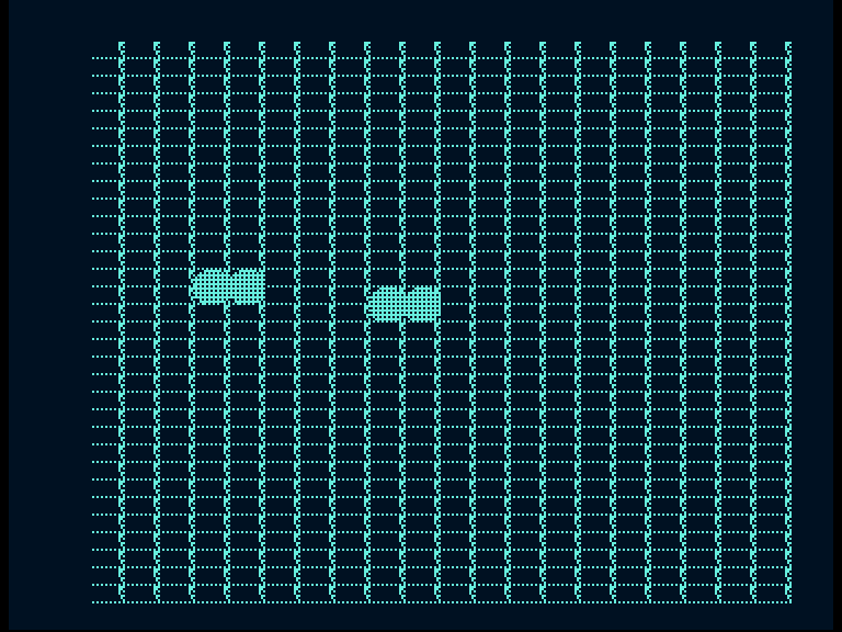 Two original Amiga blitter objects over a patterned background
