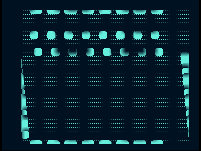 Original amiga sprite gallery with prepared pixel phases on a sparse background grid, including cropped screen edges